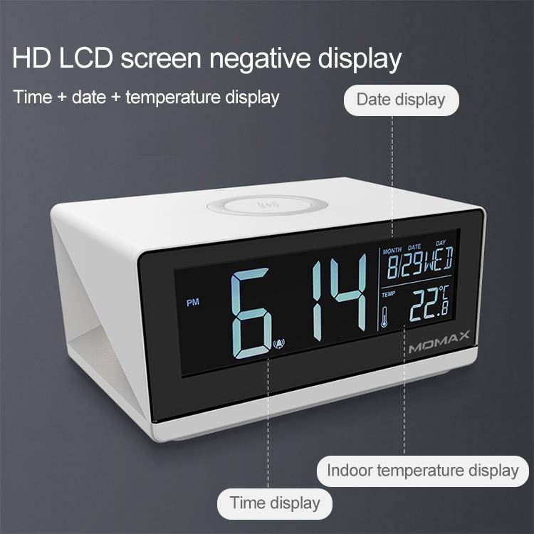 Cargue la imagen en el visor de la galería, Momax QClock 10W Digita Alarm Clock Built-in Wireless Charger - Polar Tech Australia
