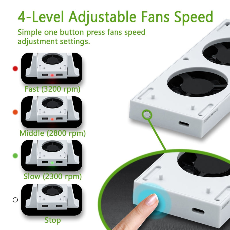 Chargez l'image dans la visionneuse de la galerie, Xbox Series S Console Cooling Dual Fan Vertical Stand Base - Polar Tech Australia