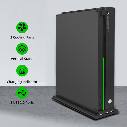 Xbox One X Vertical Cooling Stand with 3 Fans and 3 USB Ports - Polar Tech Australia