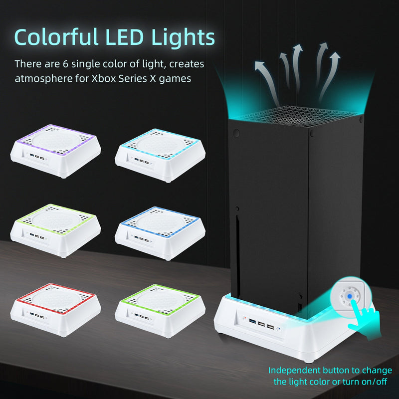 Load image into Gallery viewer, Xbox Series X Console Cooling Stand with LED Lighting & Indicator - Polar Tech Australia