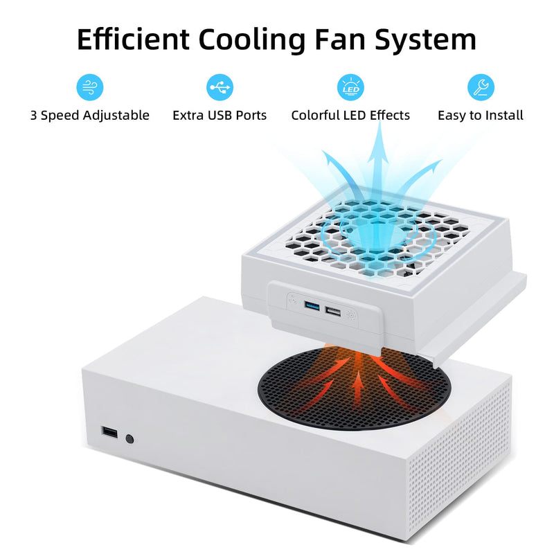 Cargue la imagen en el visor de la galería, Xbox Series S USB Powered Cooling Fan Dock with RGB LED Light - Polar Tech Australia