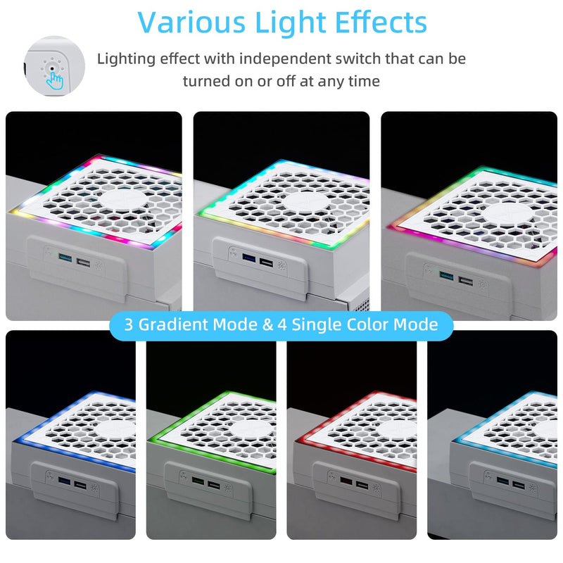 Cargue la imagen en el visor de la galería, Xbox Series S USB Powered Cooling Fan Dock with RGB LED Light - Polar Tech Australia