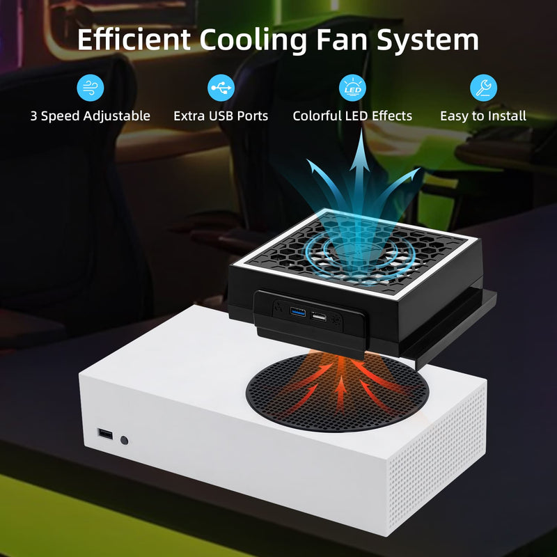 Cargue la imagen en el visor de la galería, Xbox Series S USB Powered Cooling Fan Dock with RGB LED Light - Polar Tech Australia