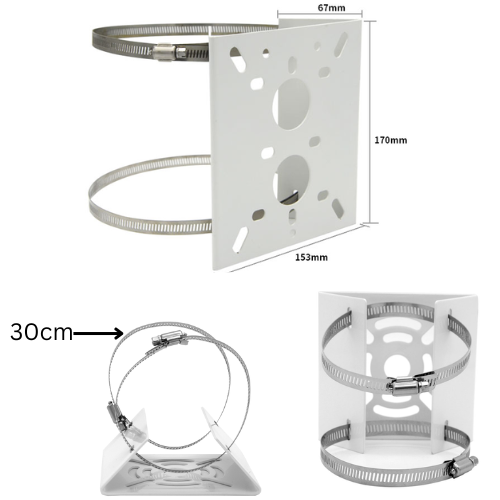 Universal Waterproof CCTV Dome & bullet PTZ Camera Pole Mount Bracket Holder - Polar Tech Australia