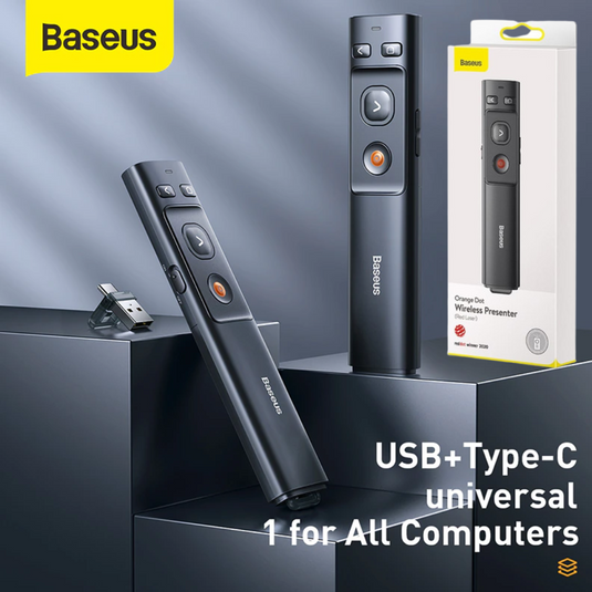 Baseus 2.4GHz Windows Laptop MacBook Wireless Presenter Remote with Pointer - Polar Tech Australia