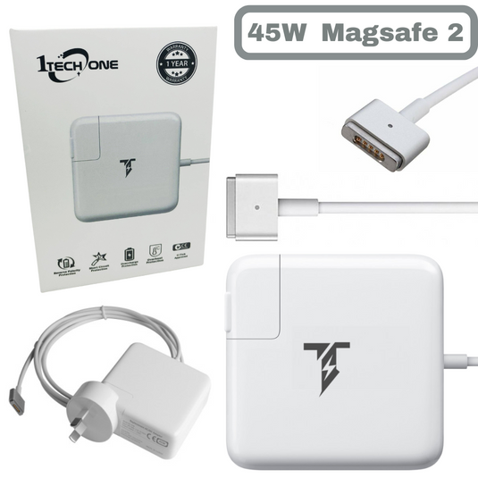 [14.85A-3.05A/45W][Magsafe 2 / "T" Tip] Apple MacBook Air 11" A1465 Wall Charger Power Adapter (14.85A-3.05A) - Polar Tech Australia