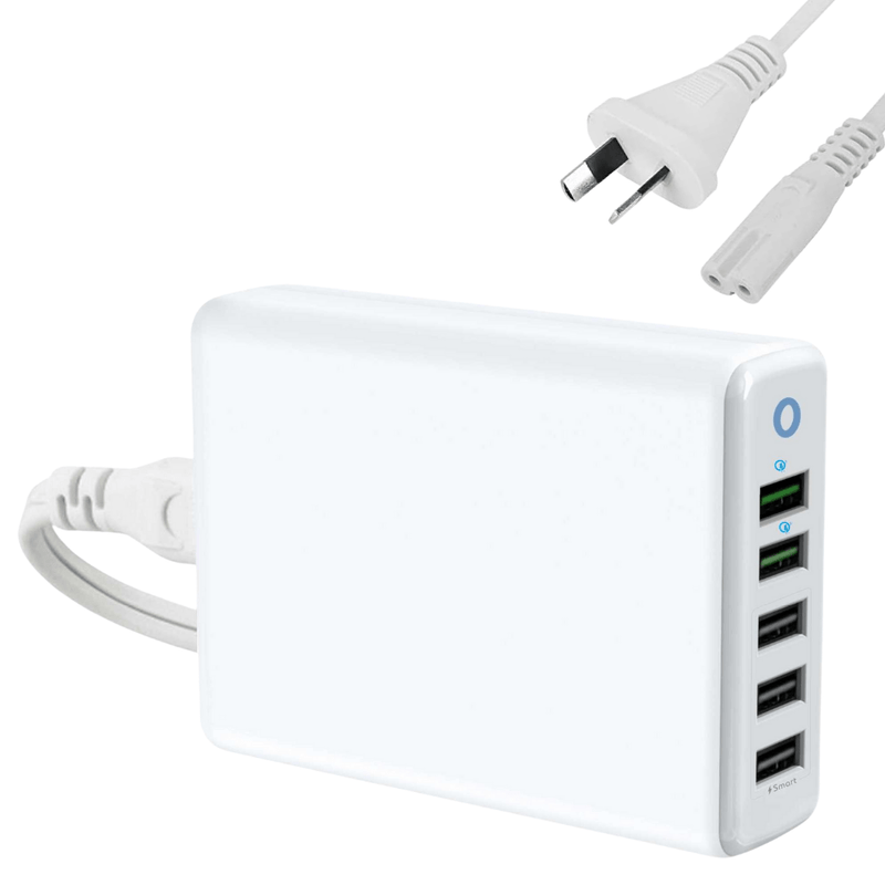 Cargue la imagen en el visor de la galería, Qualcomm QC 3.0 60W 5 Ports Universal Phone & Tablet Desktop USB Port Wall Charger Station Adapter 1.6M Length  (AU Plug) - Polar Tech Australia