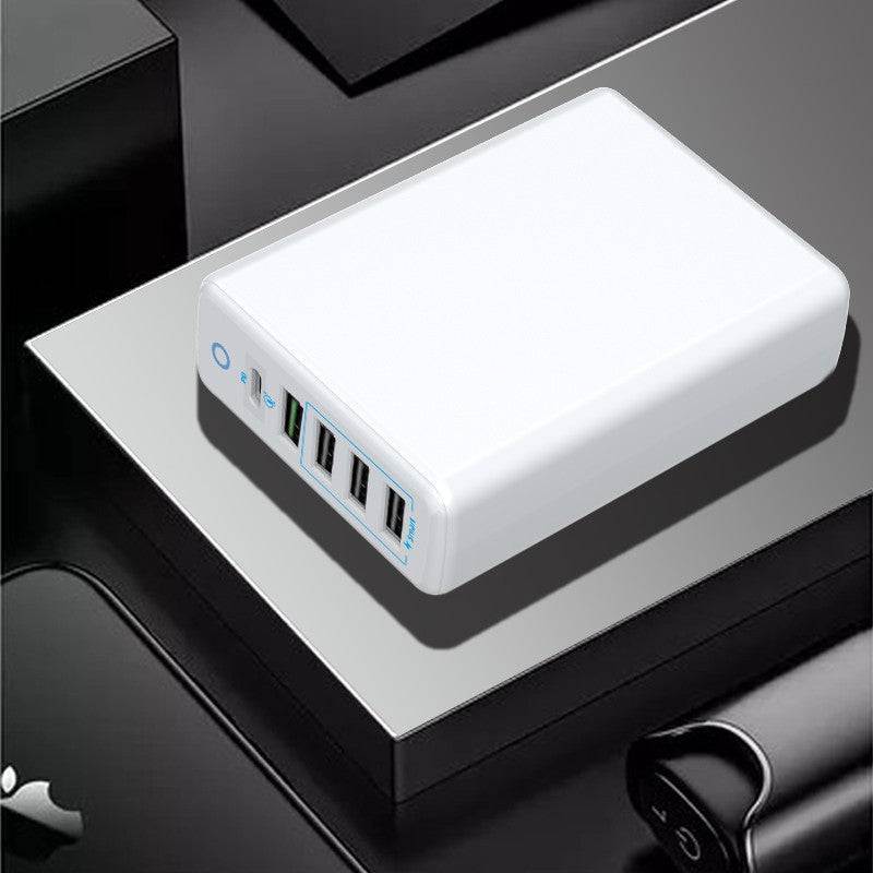 Cargue la imagen en el visor de la galería, Qualcomm QC 3.0 PD 60W 5 Ports Universal Phone & Tablet USB & Type-C Desktop Wall Charger Station Adapter 1.6M Length (AU Plug) - Polar Tech Australia