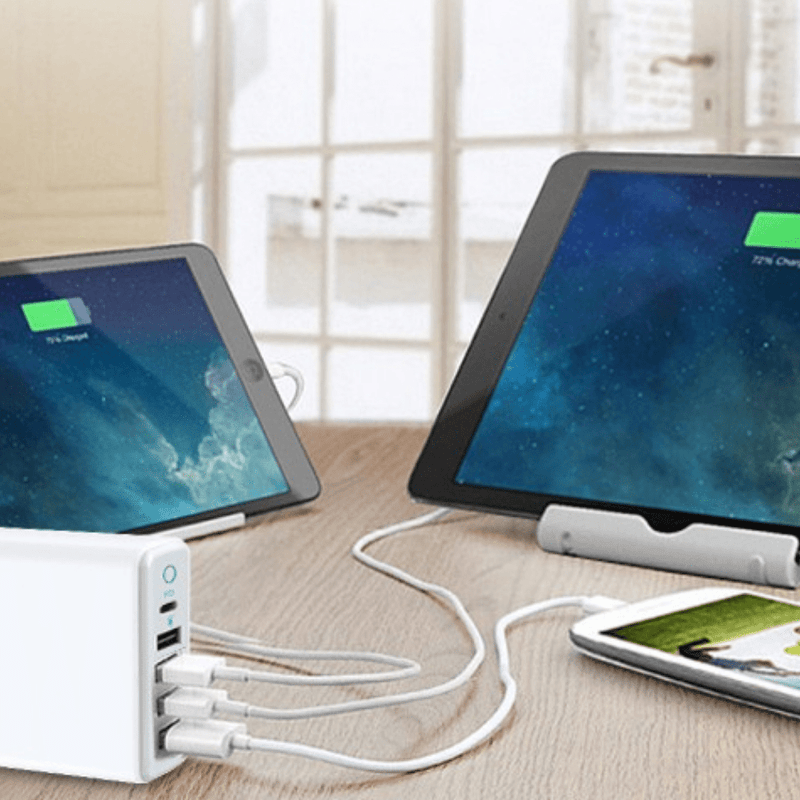 Cargue la imagen en el visor de la galería, Qualcomm QC 3.0 PD 60W 5 Ports Universal Phone & Tablet USB & Type-C Desktop Wall Charger Station Adapter 1.6M Length (AU Plug) - Polar Tech Australia
