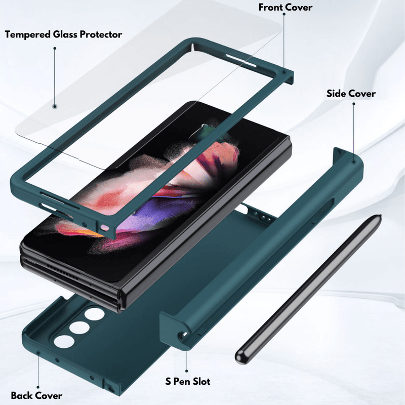Load image into Gallery viewer, Samsung Galaxy Z Fold 3 5G (SM-F926) 360 Degree Full Covered Protection Transparent Hard Shell Case (Built-In Glass Protector) - Polar Tech Australia