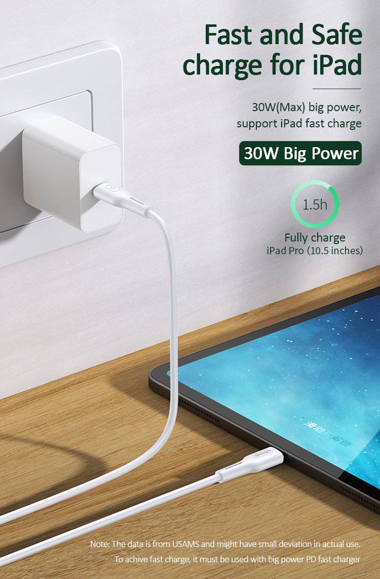 Cargue la imagen en el visor de la galería, US-SJ406 U43 Type-C TO Lightning PD Fast Charging & Data Cable - Polar Tech Australia