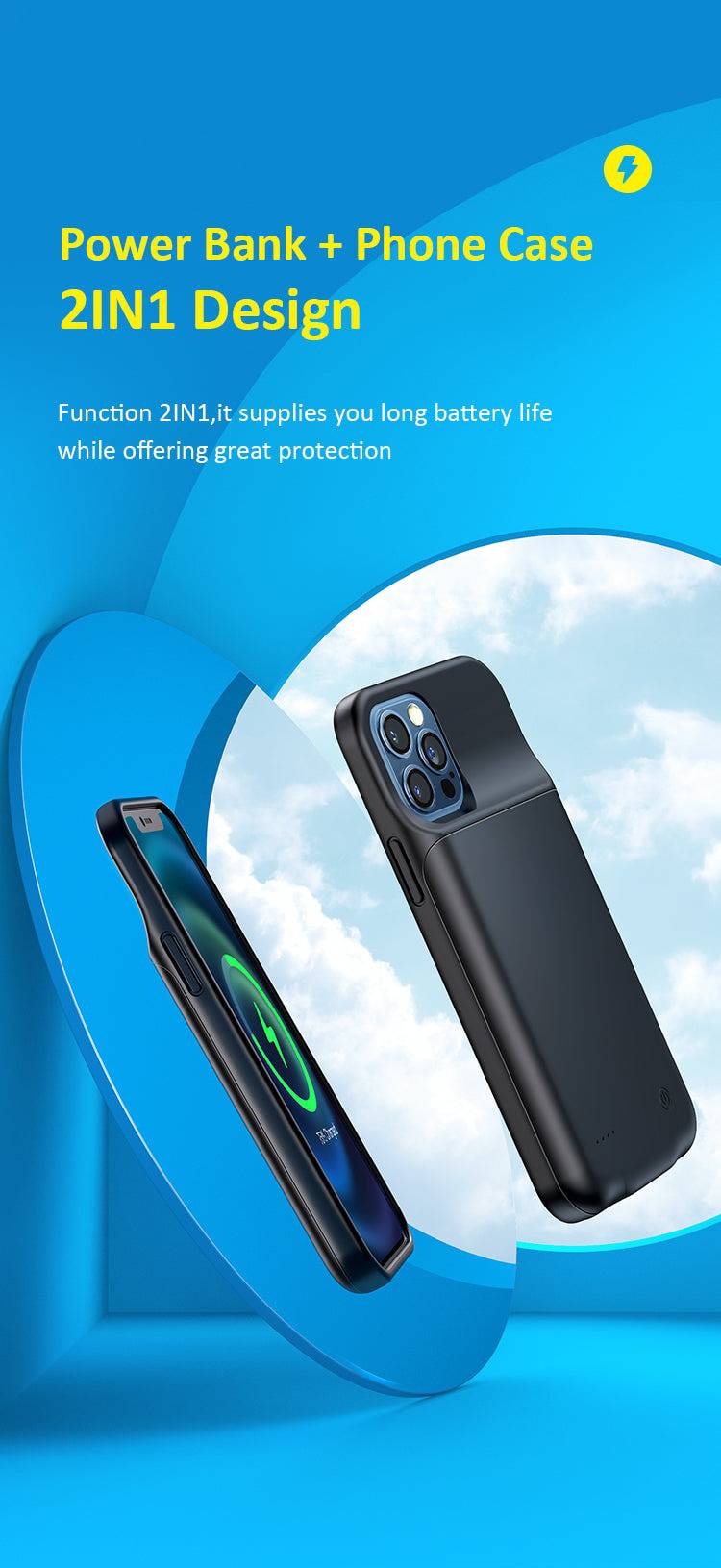 Cargue la imagen en el visor de la galería, USAMS iPhone 12/Mini/Pro/Max High Capacity Smart Battery Charger Case - Polar Tech Australia