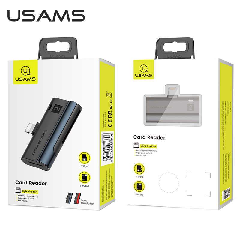 Load image into Gallery viewer, USAMS US-SJ430 Lightning Port Card Reader (SD card+TF card) - Polar Tech Australia