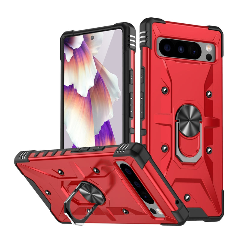 Cargue la imagen en el visor de la galería, Google Pixel 8 Pro - Heavy Duty Armor Case With Ring Holder Stand
