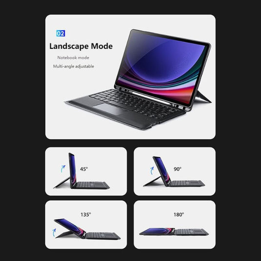 [Detachable] Samsung Galaxy Tab S10 FE Plus (2025) 13.1“ - Multi Functional PU Leather Magnetic Bluetooth Keyboard Case - i-Station Mobile Phone & Electronic Device Repair and Accessories