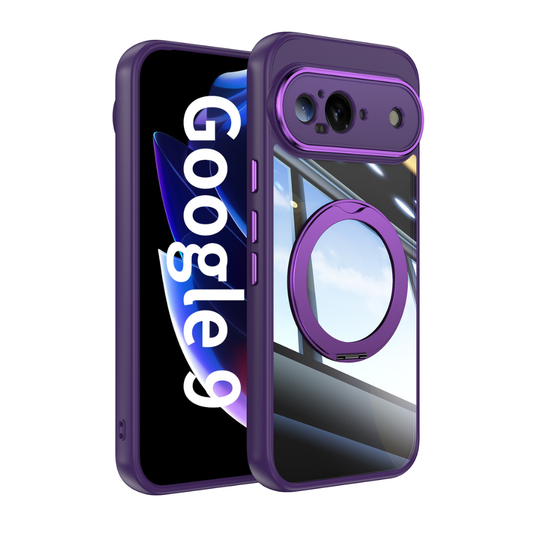 [Magnetic Kickstand] Google Pixel 9A - Matte 360° Rotatable TPU + PC + Metal Transparent Shockproof Phone Case - Polar Tech Australia