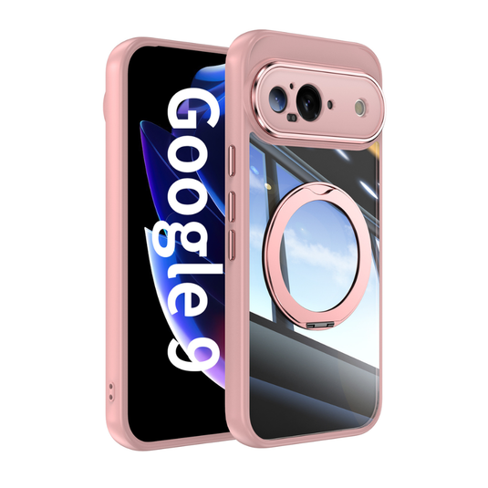[Magnetic Kickstand] Google Pixel 9A - Matte 360° Rotatable TPU + PC + Metal Transparent Shockproof Phone Case - Polar Tech Australia