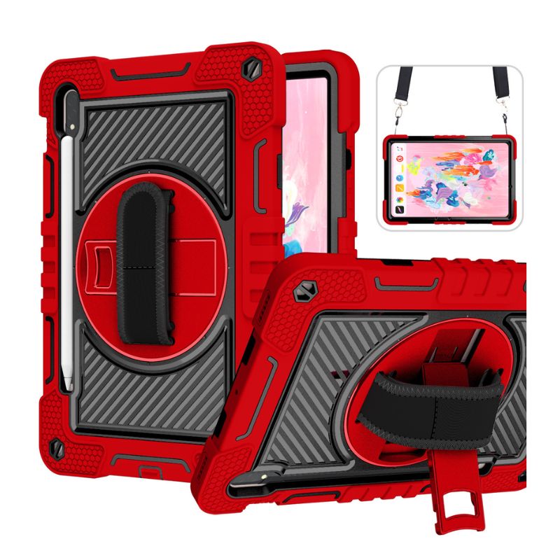 Chargez l&#39;image dans la visionneuse de la galerie, [Built-in Stand] Samsung Galaxy Tab S9 Plus &amp; S9 FE Plus &amp; S10 Plus 12.4&quot; - 360 Degree Rotating Shockproof Protection Case With Hand &amp; Shoulder Strap - Polar Tech Australia
