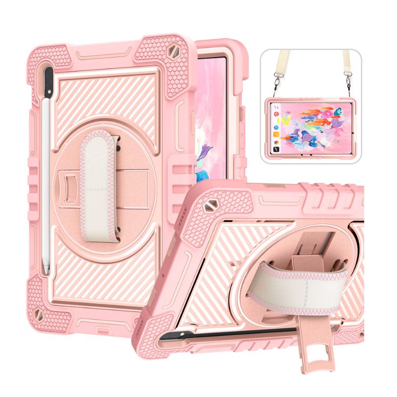 Chargez l&#39;image dans la visionneuse de la galerie, [Built-in Stand] Samsung Galaxy Tab S9 Plus &amp; S9 FE Plus &amp; S10 Plus 12.4&quot; - 360 Degree Rotating Shockproof Protection Case With Hand &amp; Shoulder Strap - Polar Tech Australia
