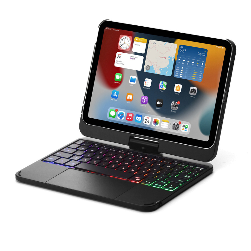 Cargue la imagen en el visor de la galería, 360 Degree Rotating Wireless Touchpad Keyboard Cover Case for iPad Mini 6/7 8.3&#39;&#39; 6/7th Gen 2021/2024 - KIBO
