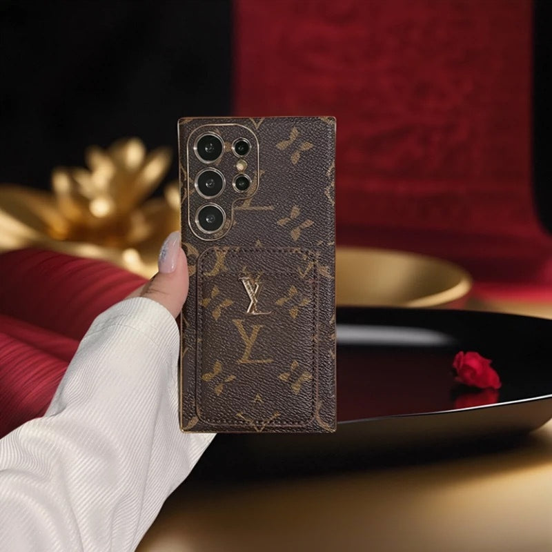 Load image into Gallery viewer, [With Card Slot] Samsung Galaxy S24/Plus/Ultra - Electroplated Frame Large Flower Silicone  Fashion-Forward Series Case - Polar Tech Australia
