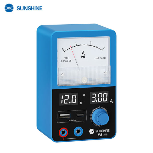 [P5 Mini] SUNSHINE 5V / 3A Dual Display Smart Power Supply with Pointer-type Ammeter