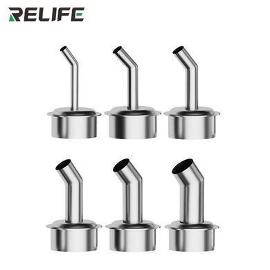 RELIFE 861 Series 45° Curved Hot Air Nozzle – Stainless Steel Precision Tip for Microscope Repair Work