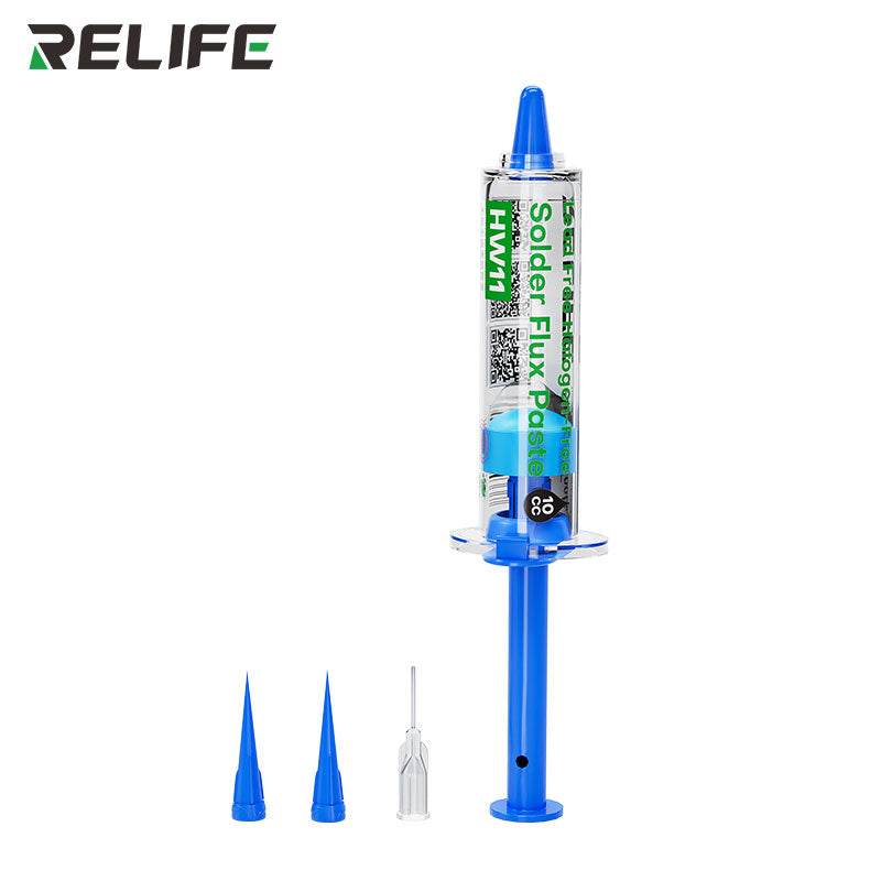 Cargue la imagen en el visor de la galería, [HW11] RELIFE Lead-Free &amp; Halogen-Free Soldering Flux – No-Clean Paste in Syringe Design
