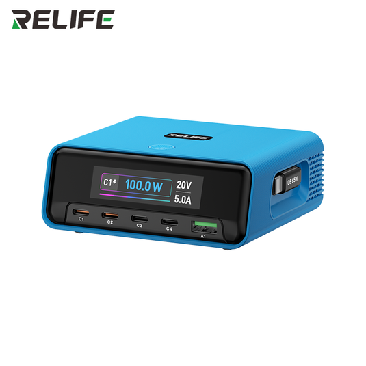 [Q8 Pro] Relife 120W GaN Multi-Port Charger with Retractable USB-C Cable, AVS Dynamic Voltage Support