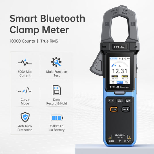 [DMC-600 / DMC-600A] FNIRSI Smart Digital Burn-Proof High-Precision Current Clamp Multimeter - Polar Tech Australia