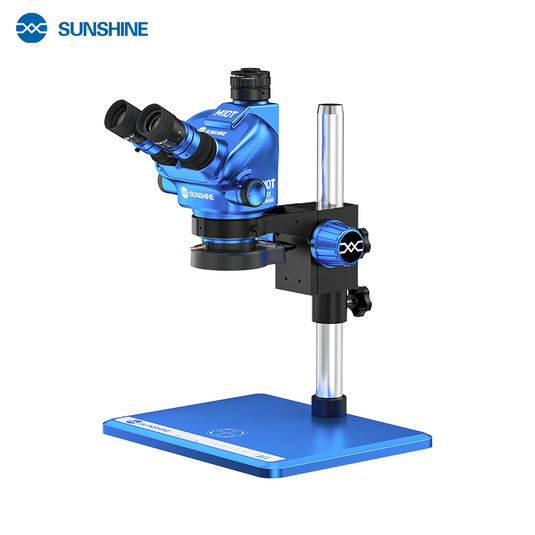 [M10T-B11] SUNSHINE 6.5X-55X Trinocular Zoom Stereo Microscope with B11 Aluminum Alloy Base