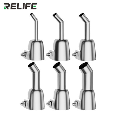 RELIFE 857 Series 45° Bent Hot Air Gun Nozzle – Stainless Steel, Microscope-Ready, Leak-Free Design