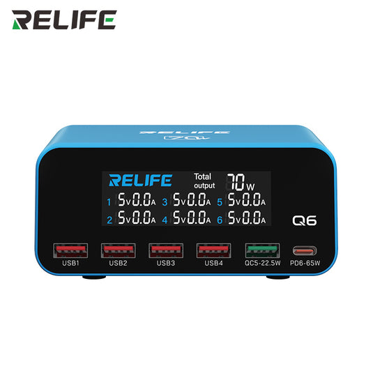 [Q6] Relife 70W Intelligent Multi-Port Digital Display Charger Up to 65W Single-Port Output