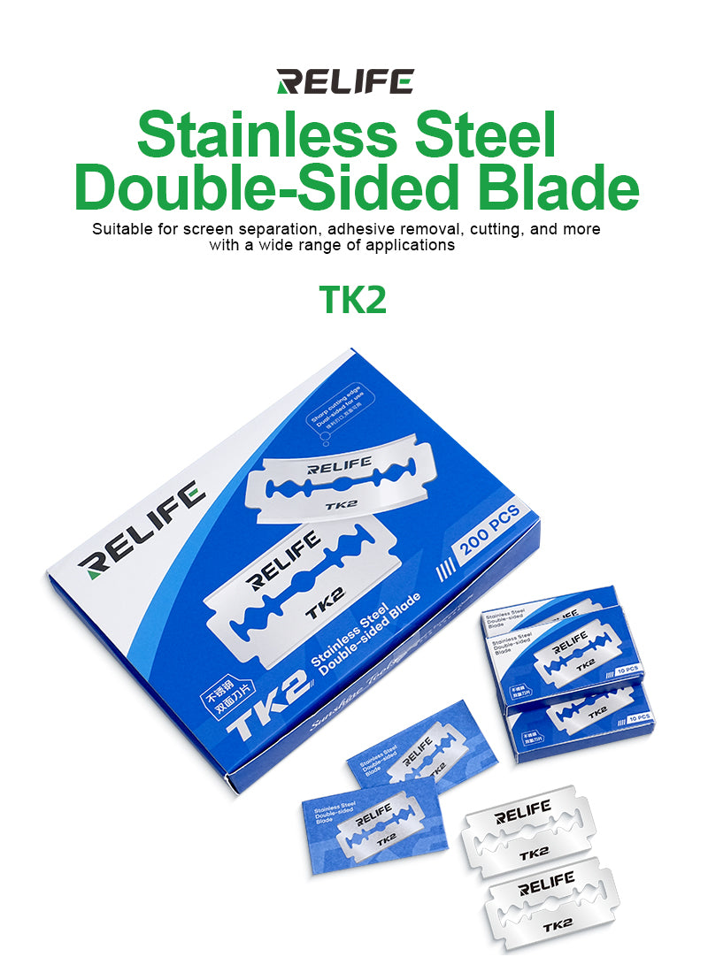 Cargue la imagen en el visor de la galería, RELIFE TK2 Stainless Steel Double-Sided Blade/200 pieces
