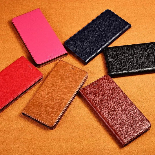 [With Card Slot] Asus Zenfone 10 - Full Cover Shockproof Flip Genuine Leather Series Soft Case - Polar Tech Australia