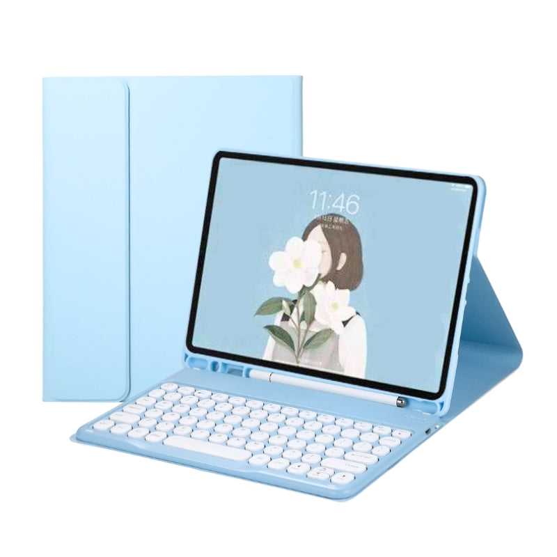 Load image into Gallery viewer, [Detachable Keyboard][Round Keycaps] Samsung Galaxy Tab S7 Plus/S8 Plus/S7 FE/S9 Plus/S9 FE Plus 12.4&quot; - Smart Wireless Trackpad Keyboard Flip Case With Pen Slot - Polar Tech Australia
