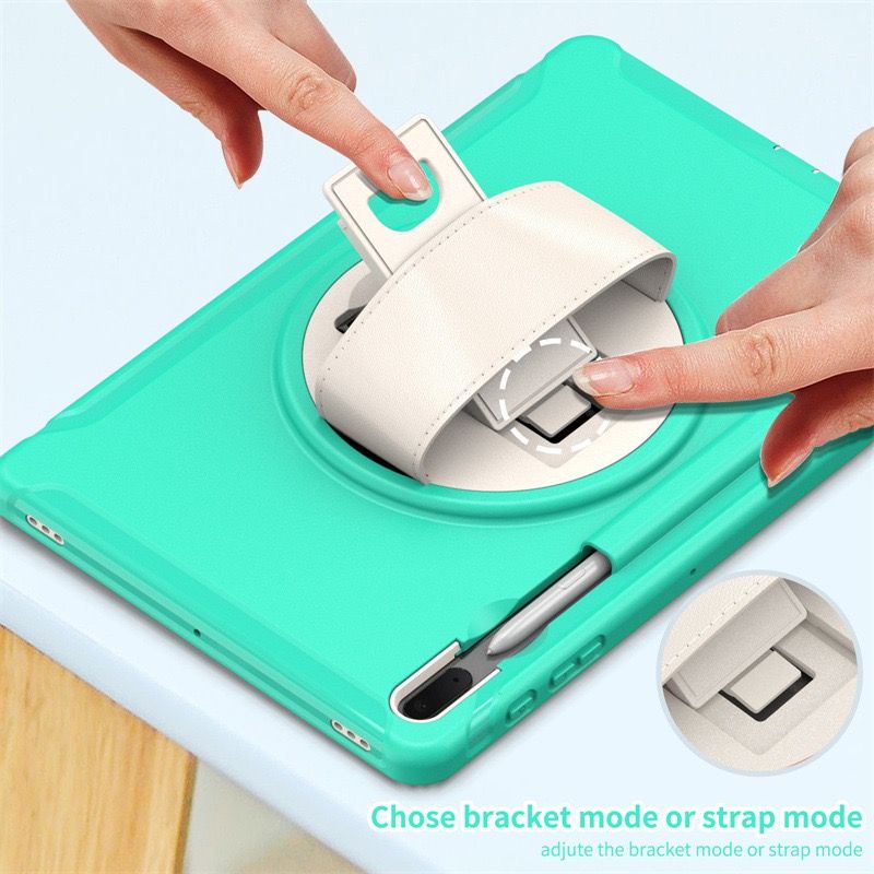 Cargue la imagen en el visor de la galería, [Built-in Stand] Samsung Galaxy Tab A7 10.4&quot; 2020 (T500/T505) - 360 Degree Full Wrap Rotating Shockproof Case With Wrist Strap
