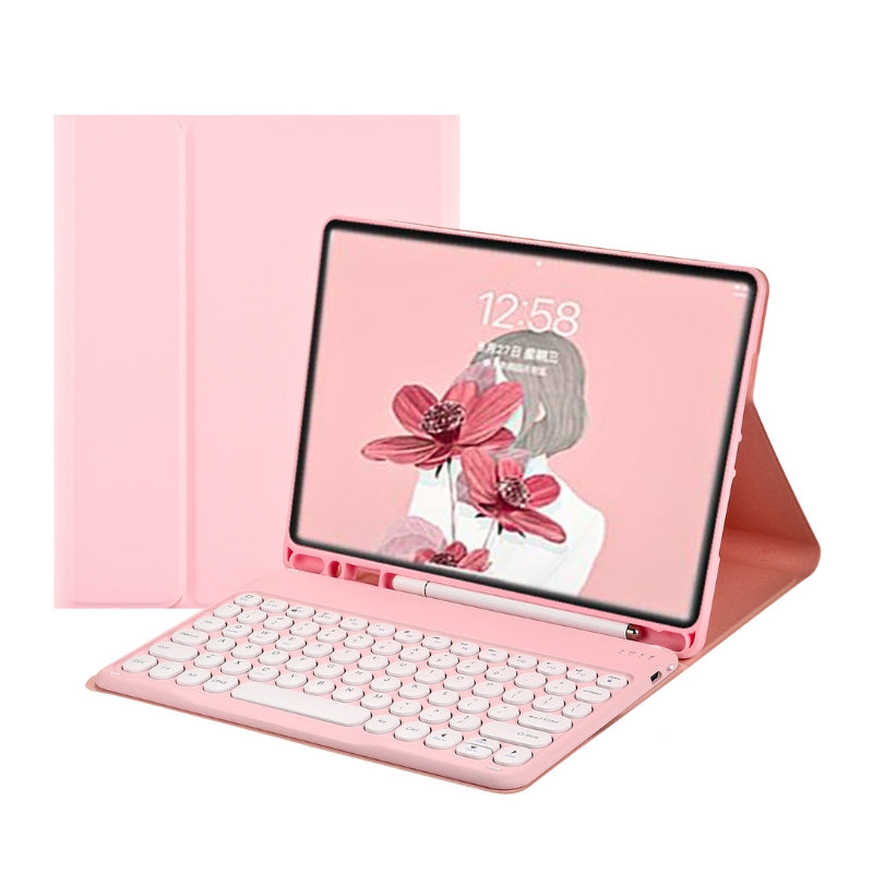 Load image into Gallery viewer, [Detachable Keyboard][Round Keycaps] Samsung Galaxy Tab S7 Plus/S8 Plus/S7 FE/S9 Plus/S9 FE Plus 12.4&quot; - Smart Wireless Trackpad Keyboard Flip Case With Pen Slot - Polar Tech Australia
