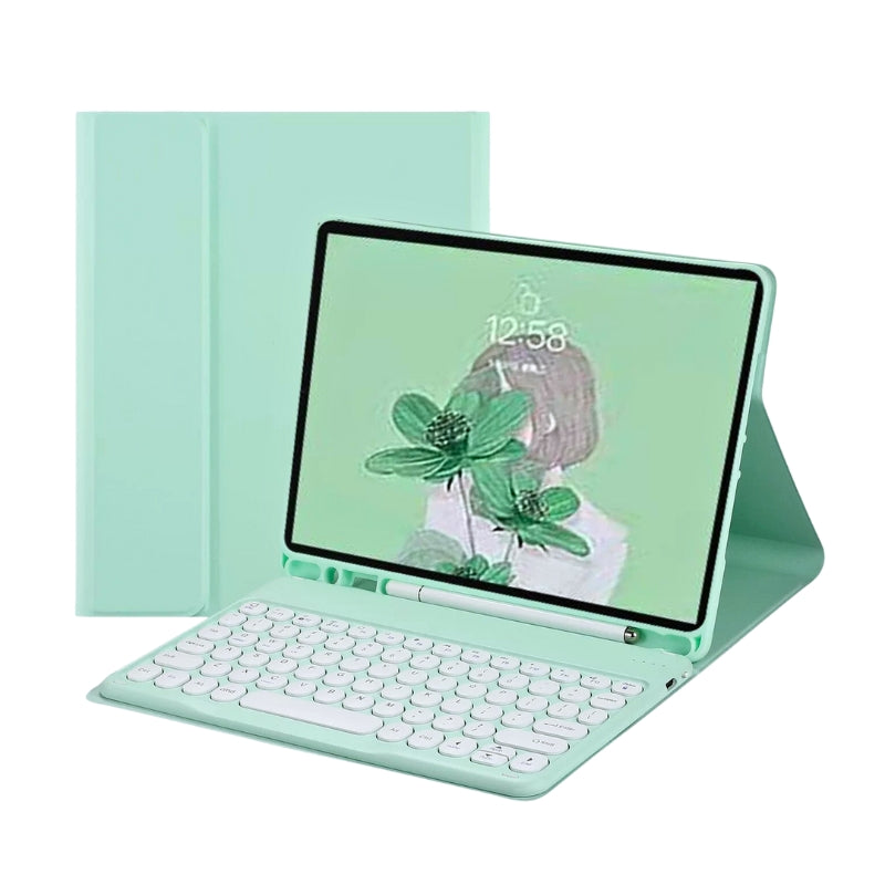 Load image into Gallery viewer, [Detachable Keyboard][Round Keycaps] Samsung Galaxy Tab S7 Plus/S8 Plus/S7 FE/S9 Plus/S9 FE Plus 12.4&quot; - Smart Wireless Trackpad Keyboard Flip Case With Pen Slot - Polar Tech Australia

