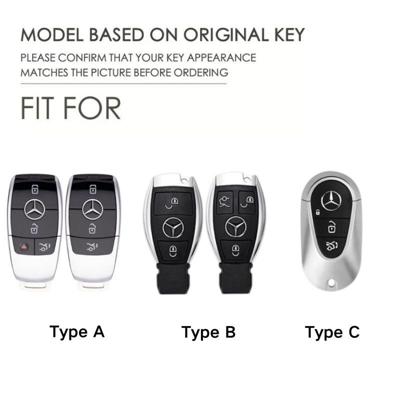 Chargez l&#39;image dans la visionneuse de la galerie, Mercedes Benz Zinc Alloy + Carbon Fiber Texture Car Key Case For Benz A, B, C, E, S, G-Class, GLA, GLB, GLC, GLE, GLS, CLA, CLS, EQC - Polar Tech Australia
