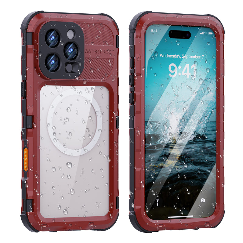 Cargue la imagen en el visor de la galería, [M Series][Magsafe Compatible] Apple iPhone 14 / 14 Plus / 14 Pro / 14 Pro Max - Redpepper Metal Heavy Duty Waterproof Magnetic Silicone Phone Case With Lanyard - Polar Tech Australia
