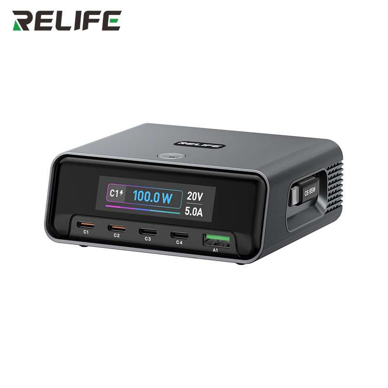 Load image into Gallery viewer, [Q8 Pro] Relife 120W GaN Multi-Port Charger with Retractable USB-C Cable, AVS Dynamic Voltage Support
