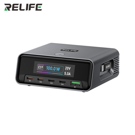 [Q8 Pro] Relife 120W GaN Multi-Port Charger with Retractable USB-C Cable, AVS Dynamic Voltage Support