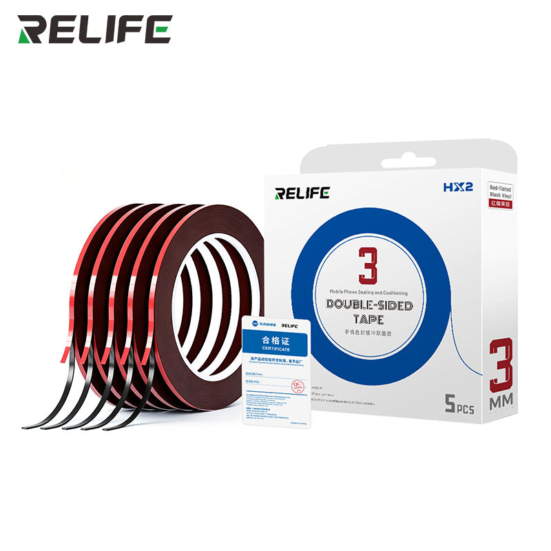 Cargue la imagen en el visor de la galería, [HX2] Relife 10M Red Film Black Foam Double-Sided Tape for Mobile Phone Screen Sealing Repair - 5Pcs
