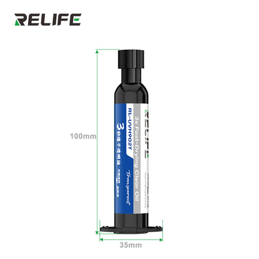 [RL-UVH902T] RELIFE 10CC Quick-drying Solder Mask for Phone Repair High Temperature Resistance 3S Quick Drying Transparent Oil