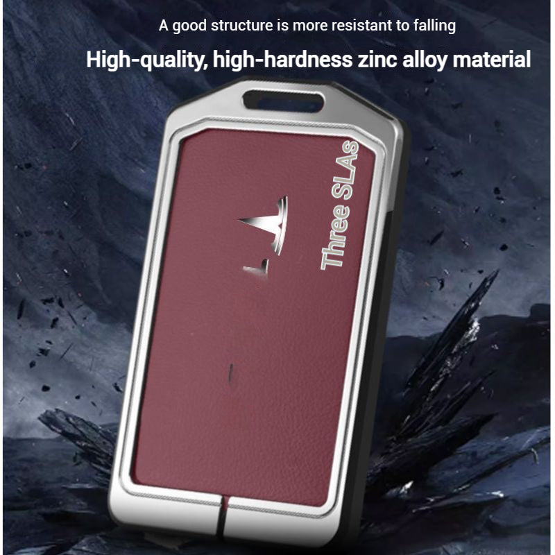 Chargez l&#39;image dans la visionneuse de la galerie, Tesla Zinc Alloy + Leather Card Key Case for Model 3 &amp; Model Y
