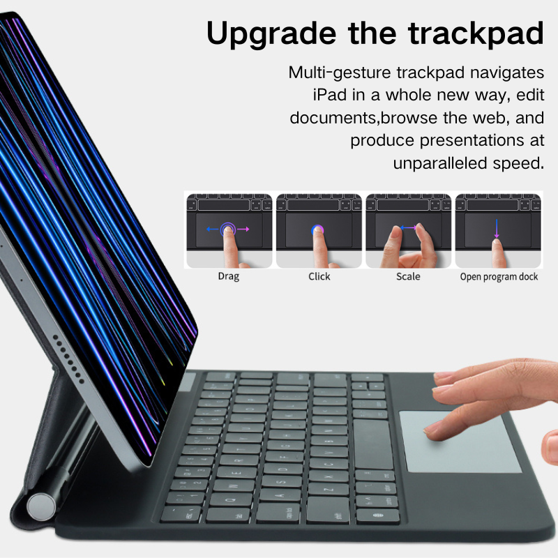 Cargue la imagen en el visor de la galería, [Magic Keybord] Apple iPad Air 4/5 &amp; Pro 11“ &amp; Air 11” M2/M3 (2024/2025) - Precision Multi-Touch Trackpad Magnetic Smart Wireless Keyboard Case With Backlit Keys - i-Station Mobile Phone &amp; Electronic Device Repair and Accessories
