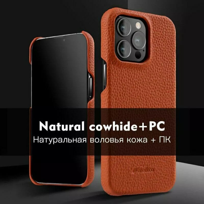 Load image into Gallery viewer, [Magsafe Compatible] Apple iPhone 16/Plus/Pro/Max - Melkco Business Drop Proof Cowhide + PC Genuine Leather Series Case - Polar Tech Australia
