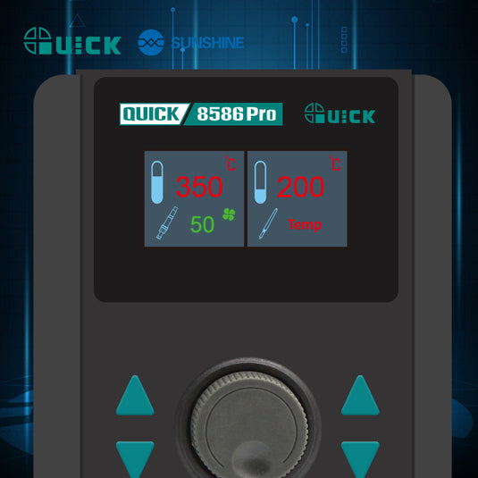 [QUICK 8586 Pro] QICK Two-in-One Repair System Hot Air Rework Heat Gun & Crafted with Ingenuity • Built for Professionals