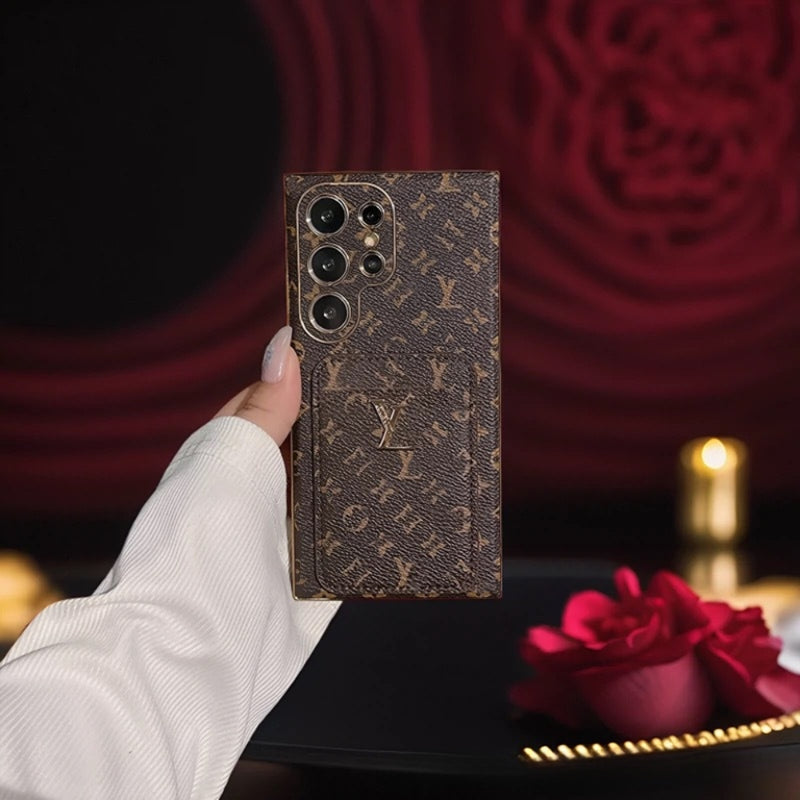 Load image into Gallery viewer, [With Card Slot] Samsung Galaxy S24/Plus/Ultra - Electroplated Frame Large Flower Silicone  Fashion-Forward Series Case - Polar Tech Australia
